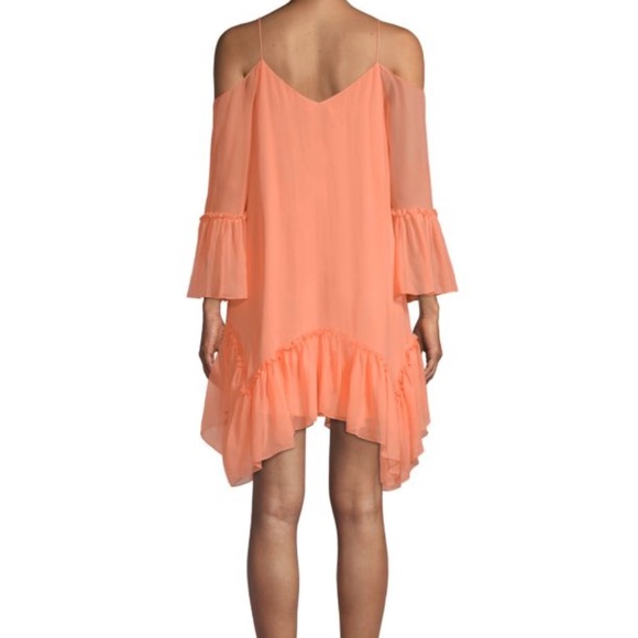NWT Alice + Olivia Ilaria cold shoulder peach dress Large - Picture 3 of 9